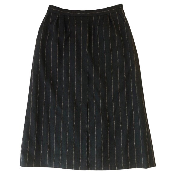 VTG Jaeger London Pinstripe Wool Skirt Suit Set Womens Sz 12 Timeless Menswear - Picture 6 of 16